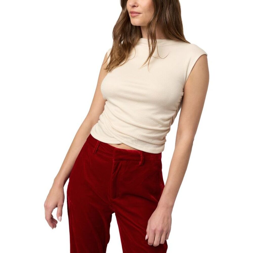 Project Social T Womens Carine Shirred Side Rib Tank, Brown
